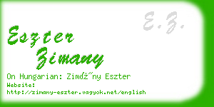 eszter zimany business card